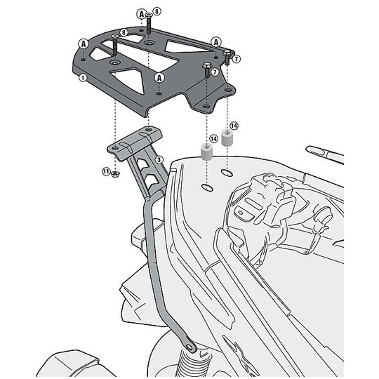 Givi SR2117 Vorbau Hinten Für Monokey-Gehäuse, Speziell Für Yamaha X-Max 125-250 (14-17) 2 Givi SR2117 Vorbau Hinten Für Monokey-Gehäuse, Speziell Für Yamaha X-Max 125-250 (14-17) – Bild 2