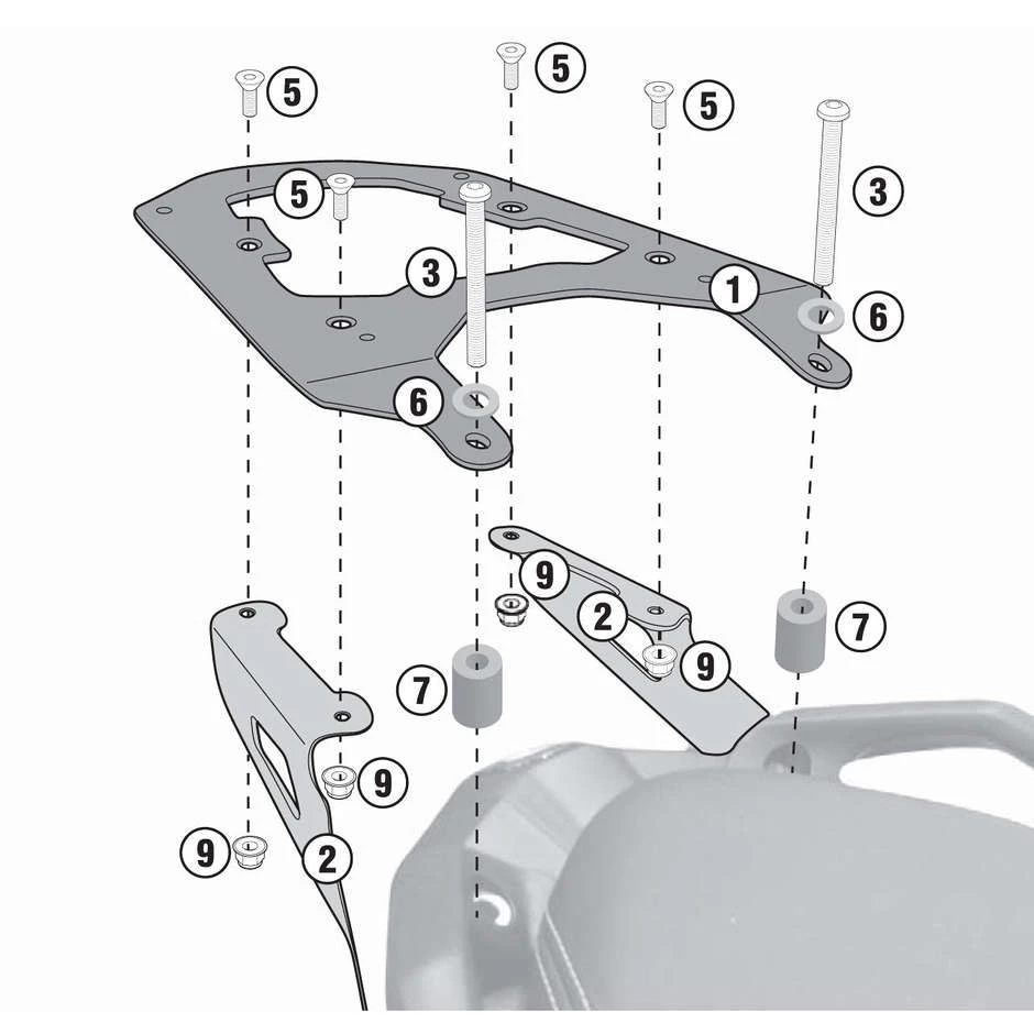 Heckkupplung Für Monokey Oder Monolock GIVI Für BMW C 650 Sport (2016-20) 1 Heckkupplung Für Monokey Oder Monolock GIVI Für BMW C 650 Sport (2016-20)