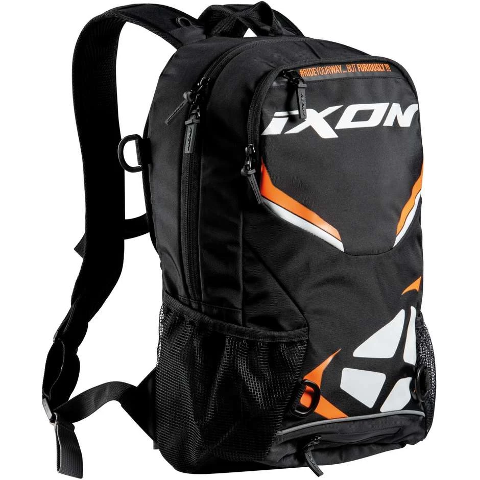 Ixon R-TENSION 23 Motorradrucksack Schwarz Weiß Orange 1 Ixon R-TENSION 23 Motorradrucksack Schwarz Weiß Orange