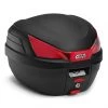 Motorrad Roller Top Box Givi B27 Monolock 27 Liter Schwarz Rot Reflektoren