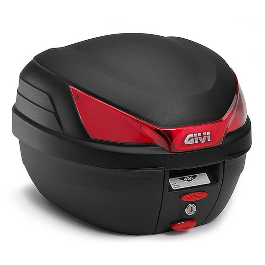 Motorrad Roller Top Box Givi B27 Monolock 27 Liter Schwarz Rot Reflektoren 2 Motorrad Roller Top Box Givi B27 Monolock 27 Liter Schwarz Rot Reflektoren – Bild 2