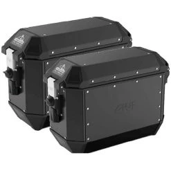 Paar Givi TREKKER ALASKA Seitenkoffer Aus Schwarzem Aluminium 36 Liter