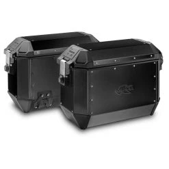 Paar Monokey-Seitenkoffer Aus Aluminium Kappa K'MISSION 36 Liter Schwarze Version