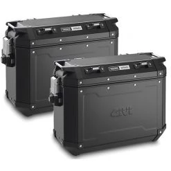 Paar Seitenkoffer Monokey Cam-Side Givi TREKKER OUTBACK Black Line 48 Lt. OBKN48 Aluminium Lackiert