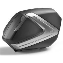 Paar Seitentaschen Givi V37NT Monokey Side 37 Lt. Schwarzer Bezug Matt Silber Reflexreflektoren Fumè