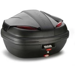 Satchel Motorrad- Und Roller Kappa MONOLOCK K47NN Manta 47 Liter Schwarz Mit Roten Reflektoren Geprägt Und Decken Schwarz Unlackiert